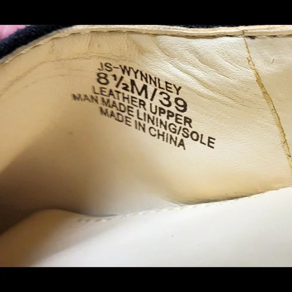 USED Women's Jessica Simpson Wynnley Black Lux Suede Strappy Stiletto Heels 8.5M - Picture 11 of 16